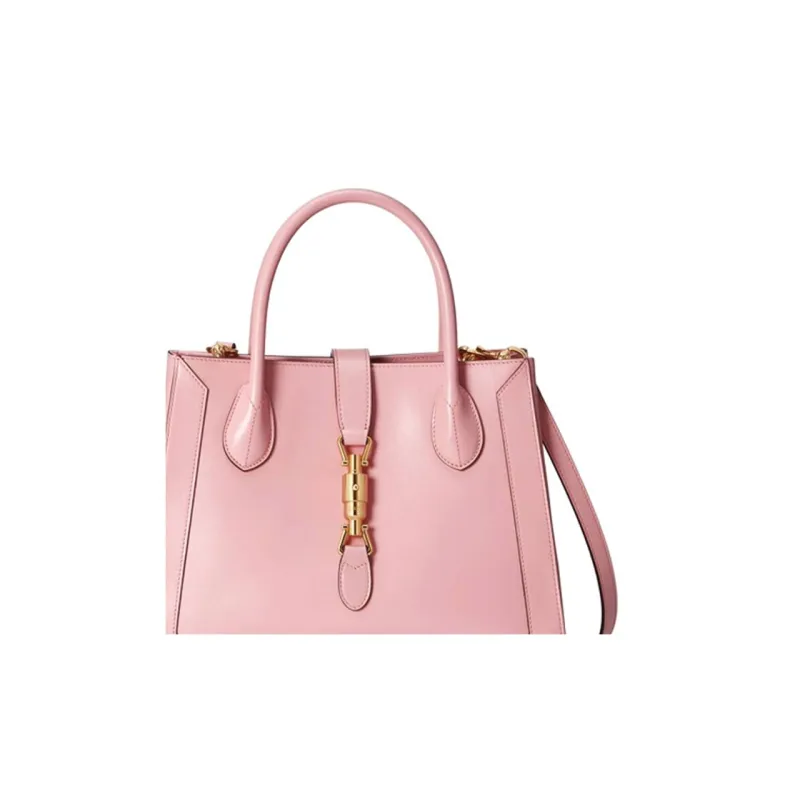GUCCI Jackie 1961 Leather Tote Handbags Shoulder Bags Medium Size Unisex Light Pink-7