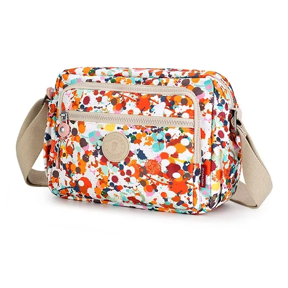 FIDO DIDO Fabric Crossbody Bag, Shoulder Bag Women's Ink Splatter Flower/Ink Splatter Black-1