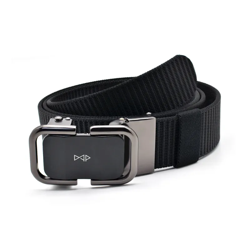 DAP Matte Metallic Feel No Button Head Nylon Leather Belts Unisex Width 3.5CM-2