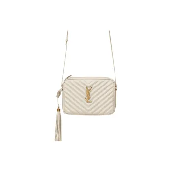 SAINT LAURENT LOU Calfskin Camera Bags Crossbody Bag Shoulder Bag Women's Vintage White