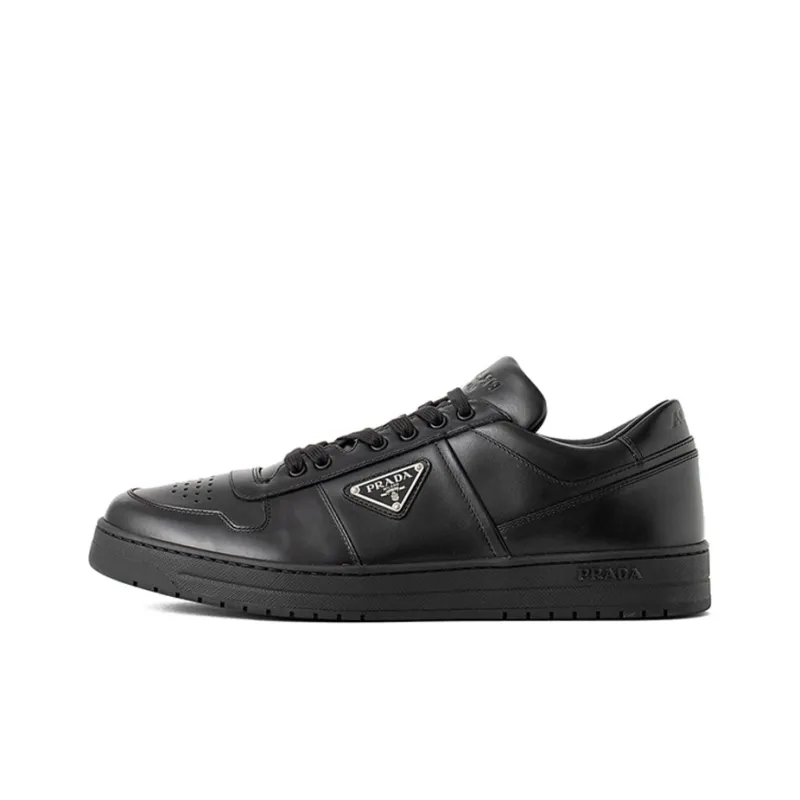 PRADA Wear Resistant Low Top Skateboard Shoes Men's Black-0