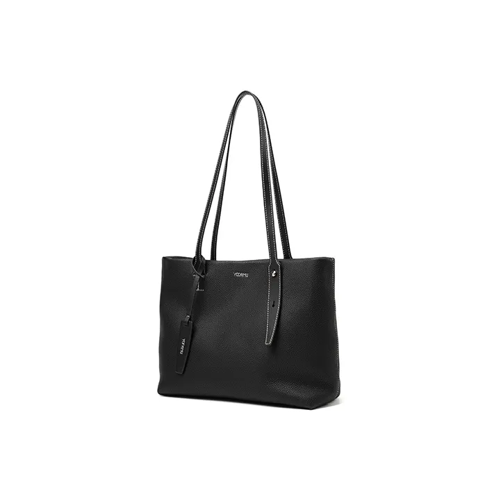YOCAMU Top Grain Grained Cow Leather Shoulder Bag Large Size Women's Warm Brown Truffle Black Forest Gray Morning White-7