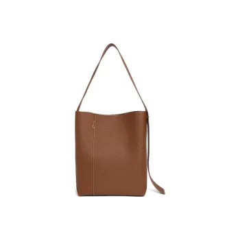 BELLE Grain Cow Leather Crossbody Bag Medium Size Women's Brown/White/Gray/Red