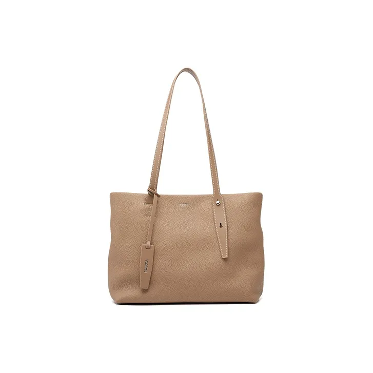 YOCAMU Top Grain Grained Cow Leather Shoulder Bag Large Size Women's Warm Brown Truffle Black Forest Gray Morning White-9