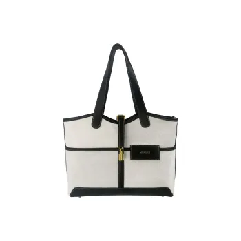 Mosiliri Canvas Commute Bag Canvas Bag Shoulder Bag Large Size Women's Black Gold