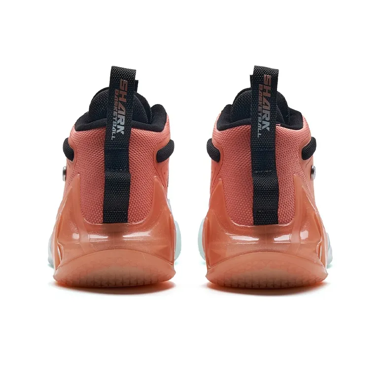 XTEP Flying Shark 2nd Generation High Top Basketball Shoes Men's Peach Pink/Misty Blue-4