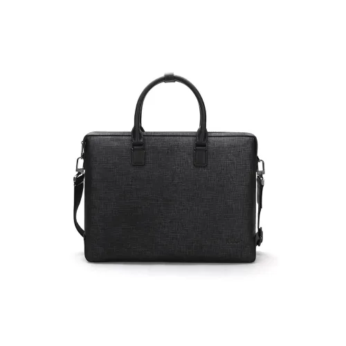ELLE HOMME Top Grain Cow Leather Document Bag Briefcase Regular Unisex Solid Color