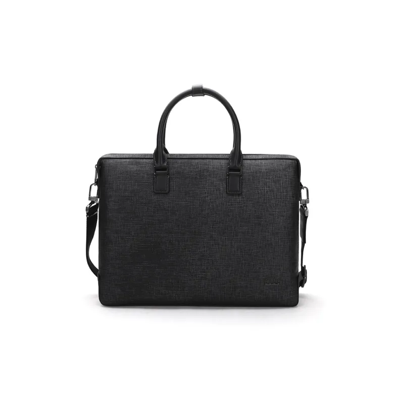 ELLE HOMME Top Grain Cow Leather Document Bag Briefcase Regular Unisex Solid Color-0