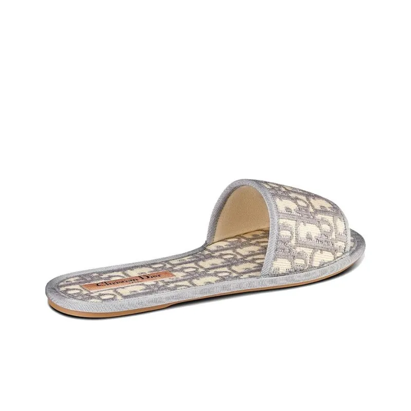 DIOR Chez Moi Slide Slippers Women's Gray-2