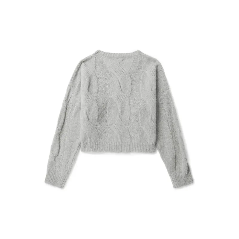 Izzue V neck Cable knit Jumper-6