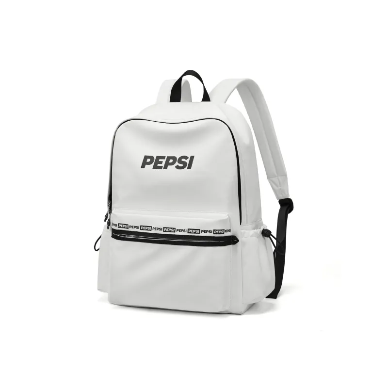 Pepsi PU Laptop Bag Backpack Regular Unisex White/Black-1