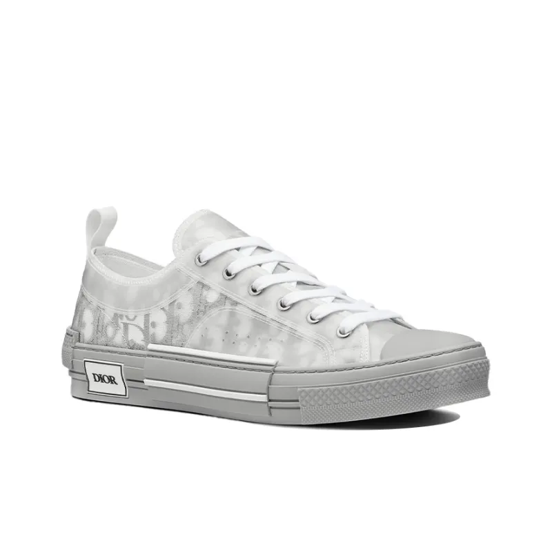 DIOR B23 Anti Slip And Wear Resistant Lightweight Low Top Canvas Shoes Men's Gray-2
