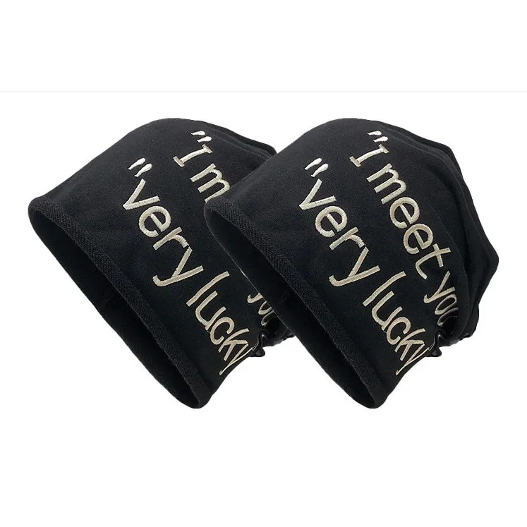 AAJF 100% Cotton Beanies Unisex Black Gray-5