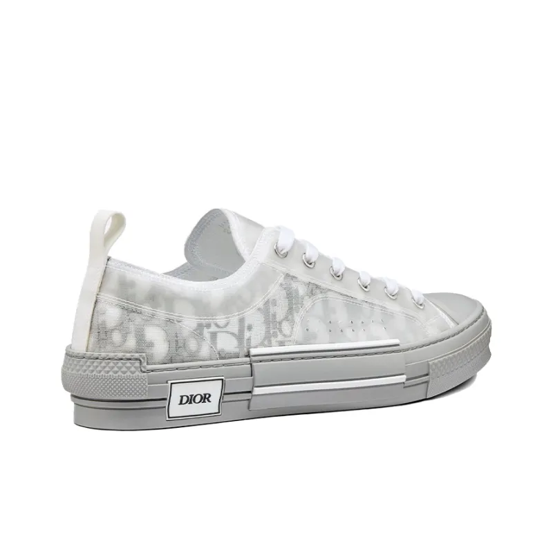 DIOR B23 Anti Slip And Wear Resistant Lightweight Low Top Canvas Shoes Men's Gray-3