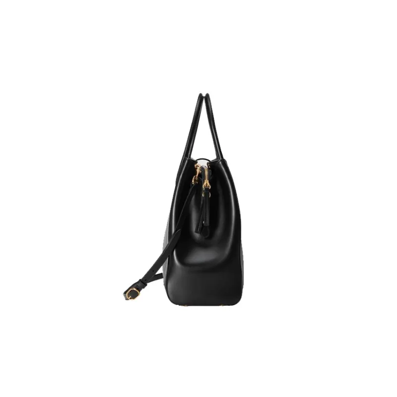 GUCCI Jackie 1961 Leather Tote Handbags Shoulder Bags Large Size Unisex Black-2