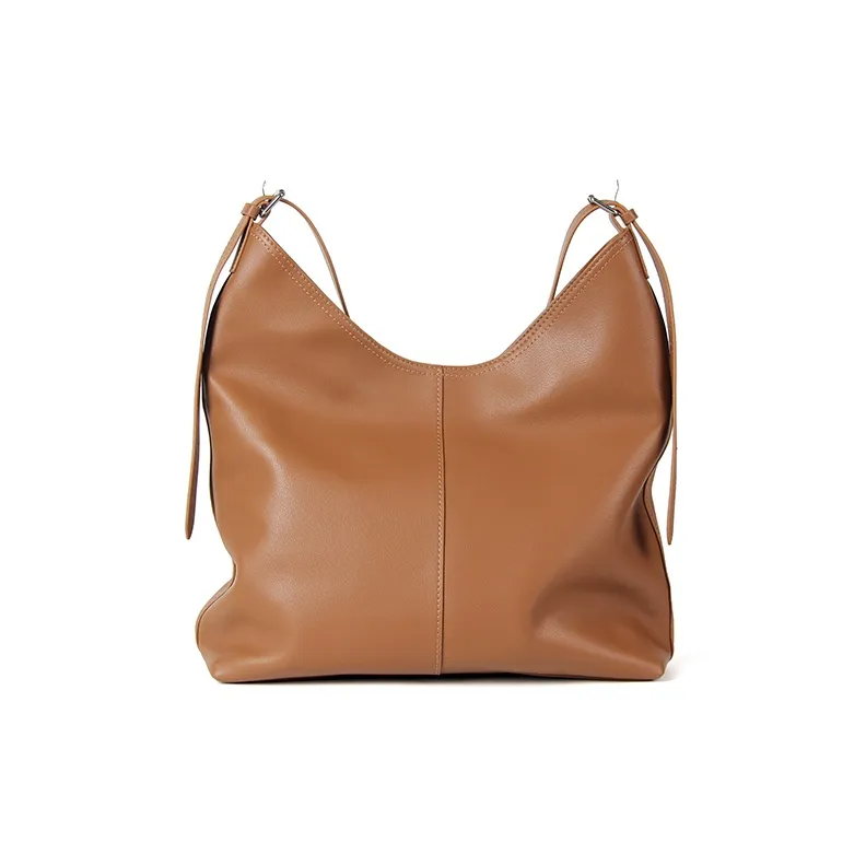 YOCAMU Genuine Leather Tote Bag Shopping Bag Commute Bag Shoulder Bag Large Size Women's Brown-13