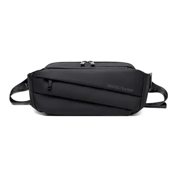 ARCTIC HUNTER Polyurethane Crossbody Bag, Shoulder Bag, Sling Bag Small Size Men's Black