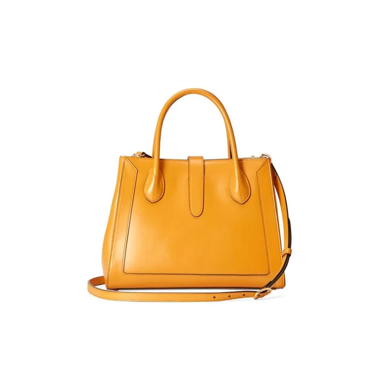GUCCI Jackie 1961 Leather Tote Handbags Shoulder Bags Medium Size Unisex Yellow-3