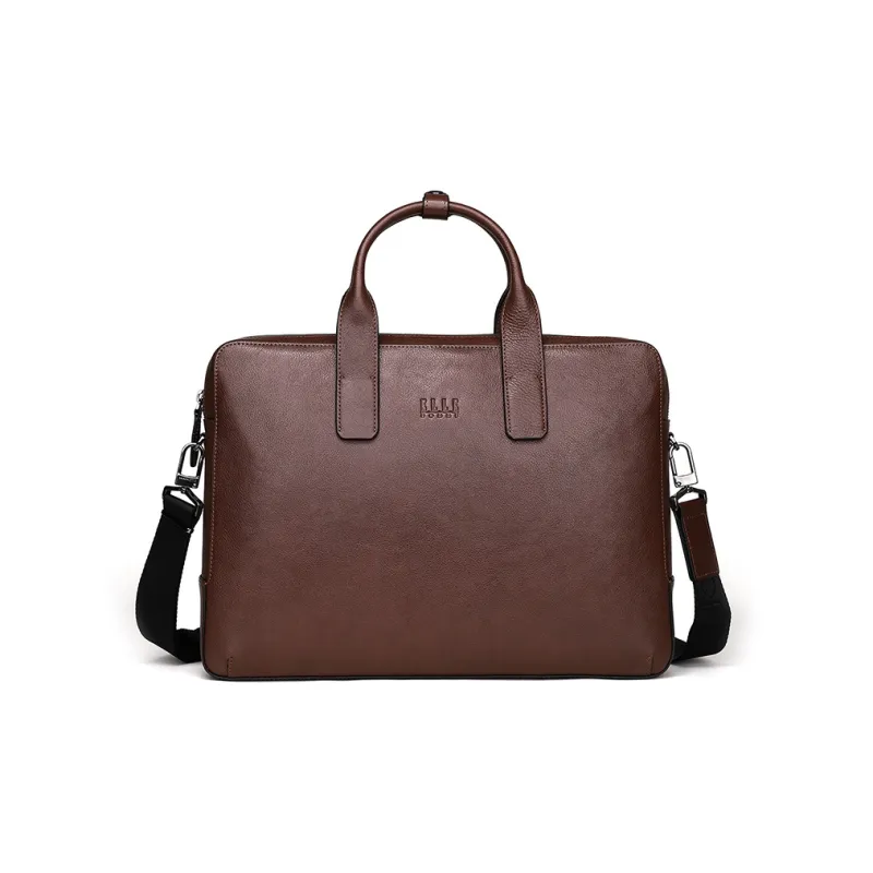 ELLE HOMME Cow Leather Crossbody Bag Regular Unisex Solid Color-7