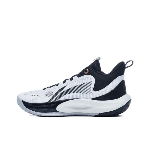 LINING SONIC Team Basketball Shoes Men Mid-Top Standard White/Black