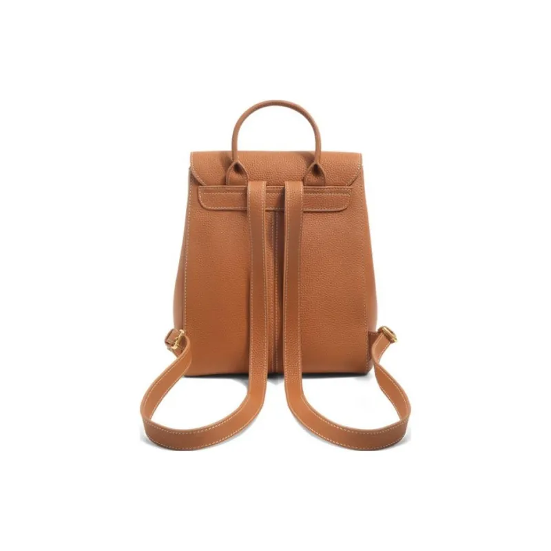 BELLE Cow Leather Backpack Women's Brown-2