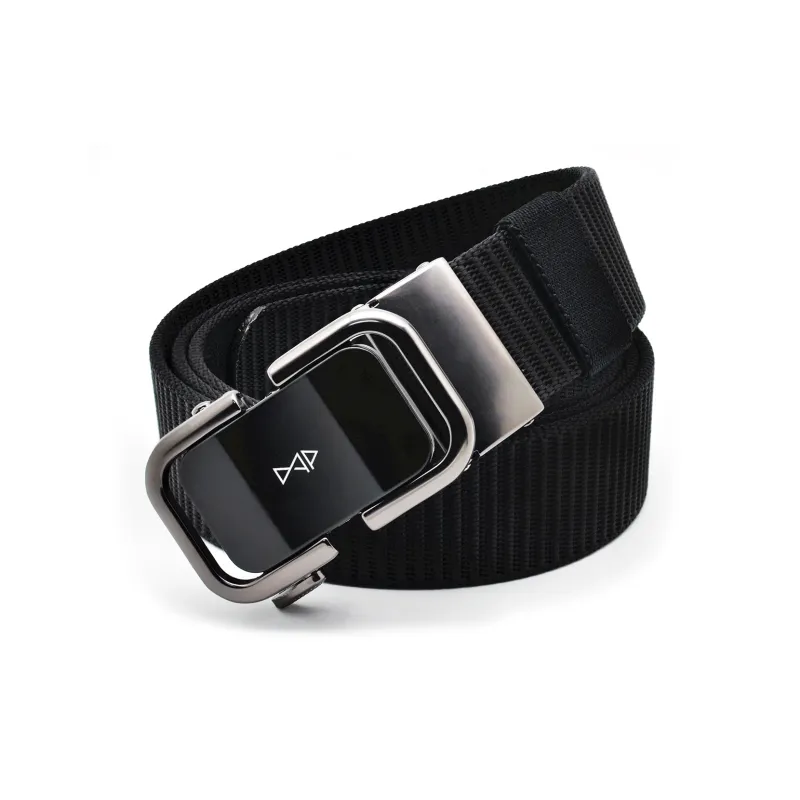 DAP Matte Metallic Feel No Button Head Nylon Leather Belts Unisex Width 3.5CM-0