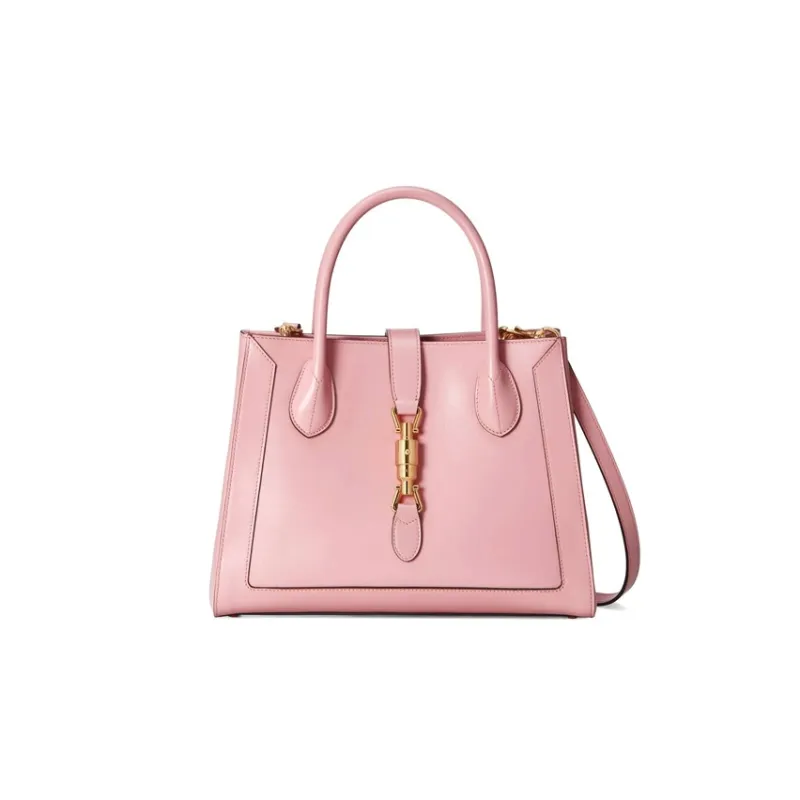 GUCCI Jackie 1961 Leather Tote Handbags Shoulder Bags Medium Size Unisex Light Pink-0