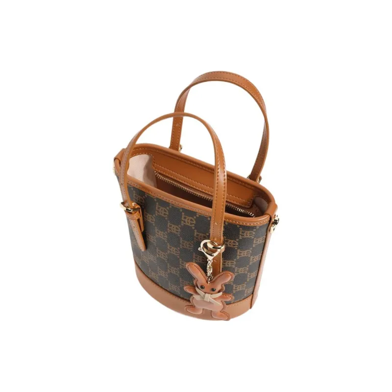 BELLE Artificial Leather Bucket Bag, Handbag, Crossbody Bag Medium Size Women's Umber, Beige, Coffee, Light Beige-3