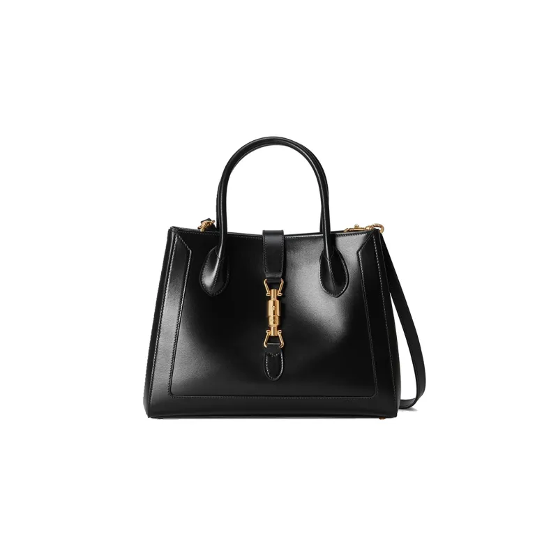 GUCCI Jackie 1961 Leather Tote Handbags Shoulder Bags Medium Size Unisex Black-0
