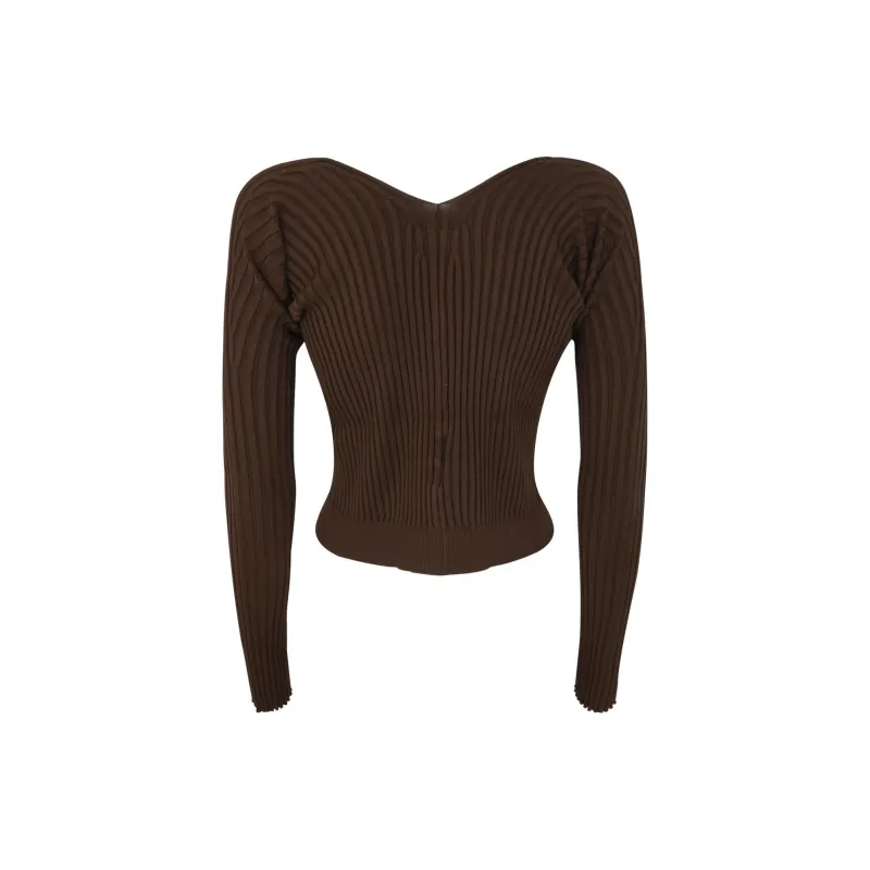 Jacquemus Logo Plaque Long Sleeved Cardigan-1