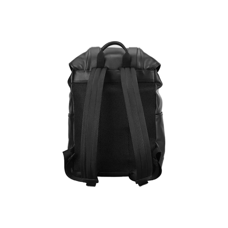 PIERRE CARDIN Waterproof Large Capacity Cow Leather Backpack Tubas Men's Black-2