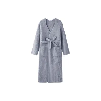 MEITENG Pajama Robe Autumn And Winter Models Women's Gray