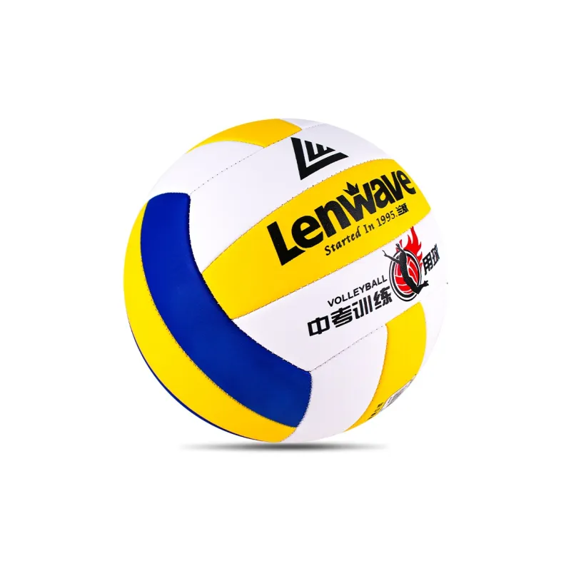 LENWAVE PU Size 5 Ball Volleyball Unisex White Yellow Blue-1