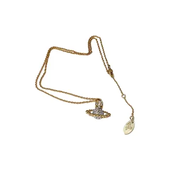Vivienne Westwood Cow Leather Necklaces Women's Gold