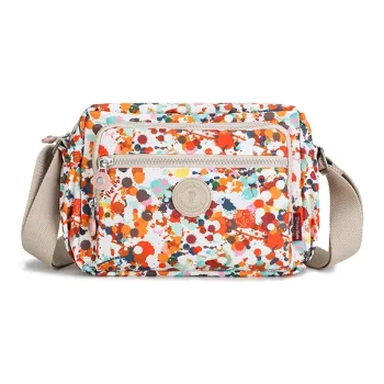 FIDO DIDO Fabric Crossbody Bag, Shoulder Bag Women's Ink Splatter Flower/Ink Splatter Black