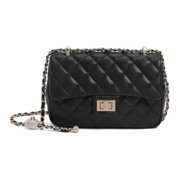 BELLE Artificial Leather Crossbody Bag Medium Size Women's Solid Color Plain