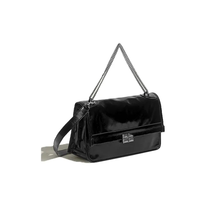 HAWA PU Messenger Bag Shoulder Bag Tote Bag Shopping Bag Shoulder Bag Large Size Women's Black-5
