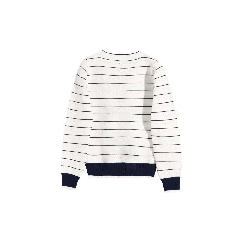 AHDO Knitwear Women's Blue With White Lettering-1