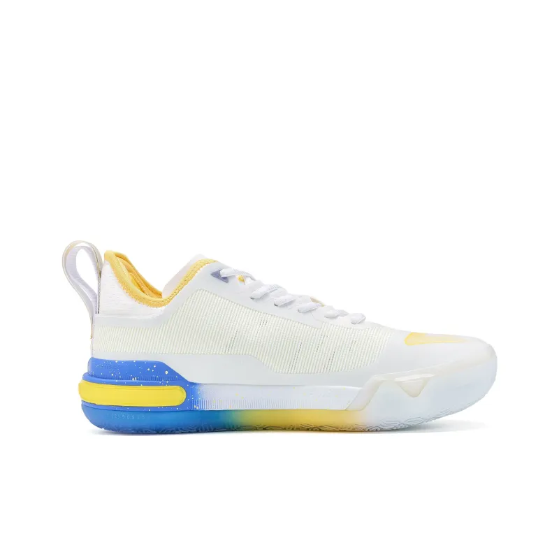 PEAK Wiggins AW1 Taichi Low Top Performance Basketball Shoes Men's All White Colorful Blue Home Color-1