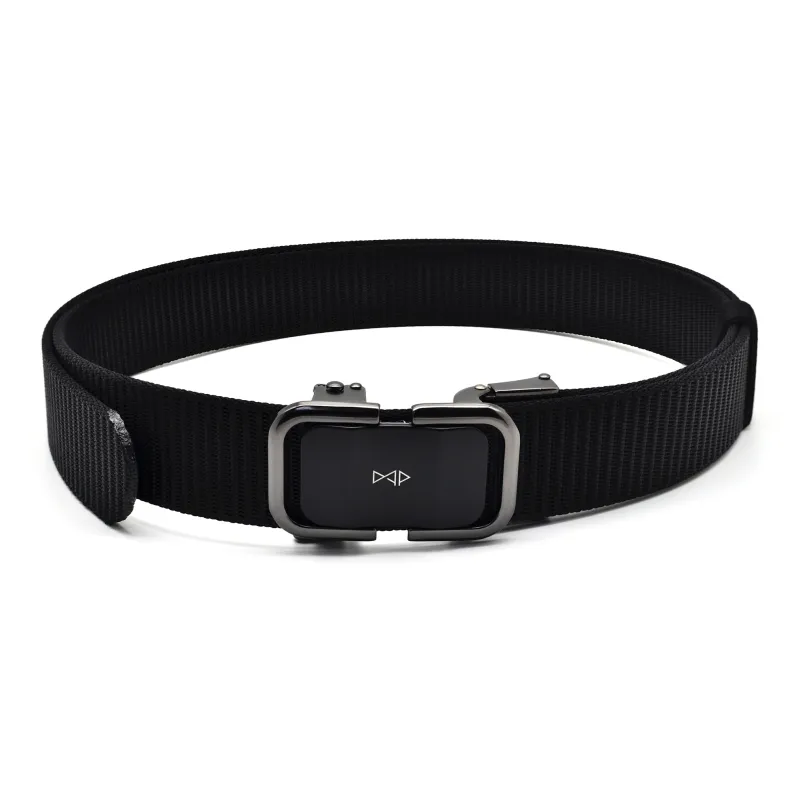DAP Matte Metallic Feel No Button Head Nylon Leather Belts Unisex Width 3.5CM-3