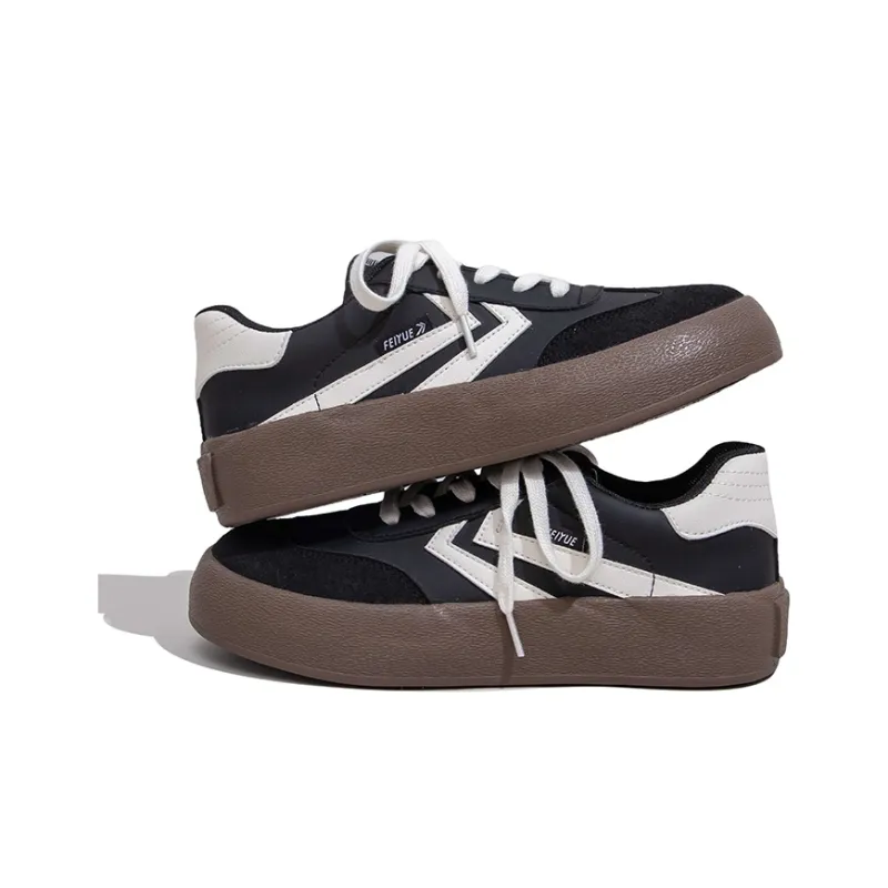 Feiyue Anti Slip Wear Resistant Low Top Skateboard Shoes Women's Black Rice-3