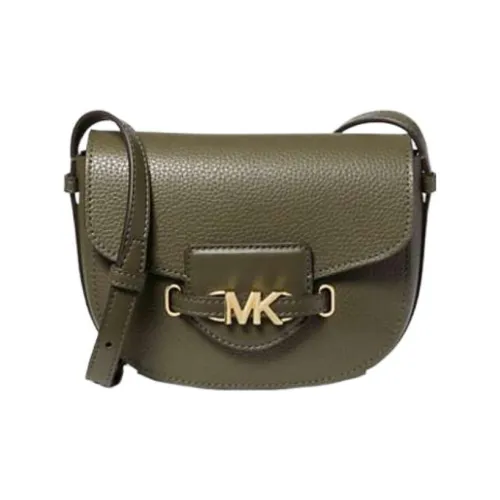MICHAEL KORS Litchi Grain Leather Shoulder Bag Crossbody Bag Small Size Women's Olive Green