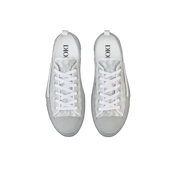 DIOR B23 Anti Slip And Wear Resistant Lightweight Low Top Canvas Shoes Men's Gray-4