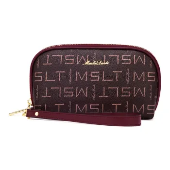 MashaLanti PVC And Microfiber Synthetic Leather Clutch Women's Burgundy