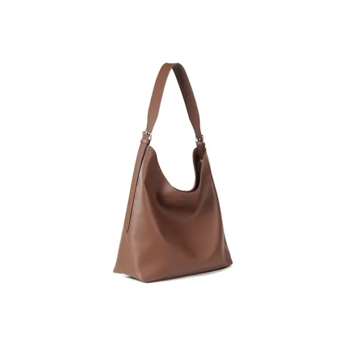 YOCAMU Genuine Leather Tote Bag Shopping Bag Commute Bag Shoulder Bag Large Size Women's Brown