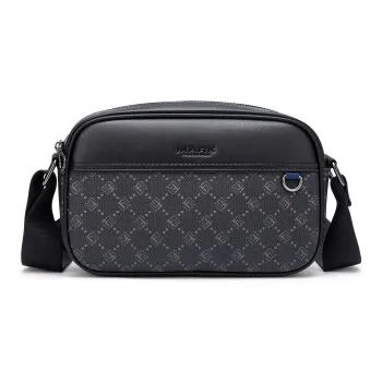 FAIRWHALE PVC Shoulder Bag Small Size Unisex Black Lead Gray