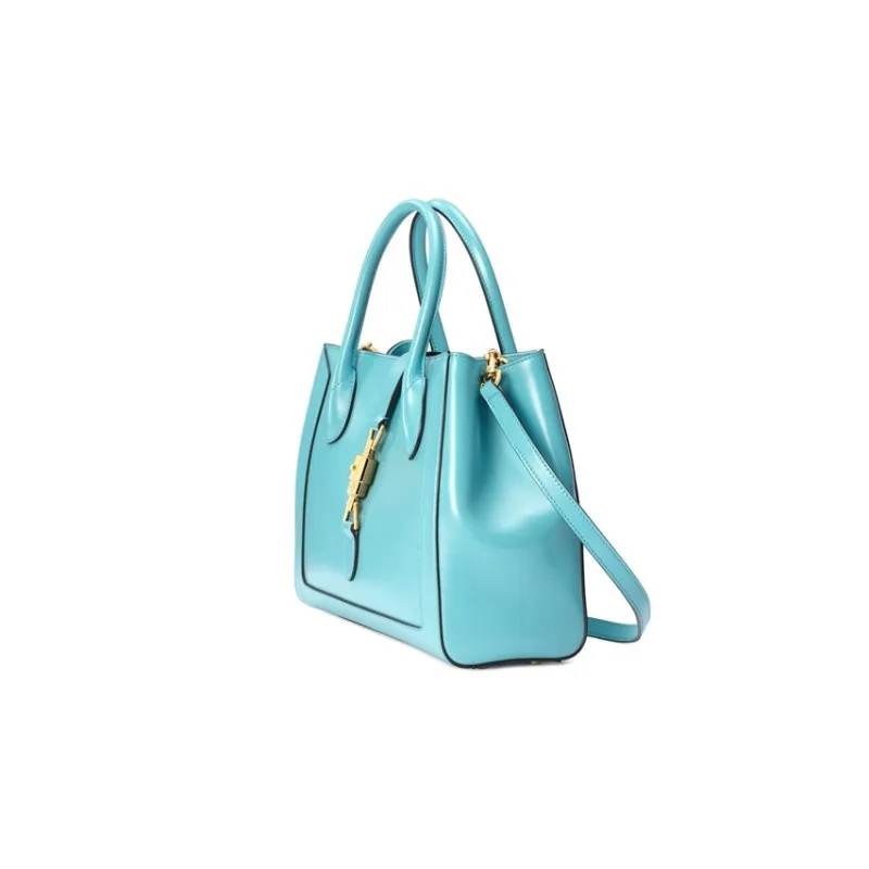 GUCCI Jackie 1961 Leather Tote Handbags Shoulder Bags Medium Size Unisex Light Blue-1