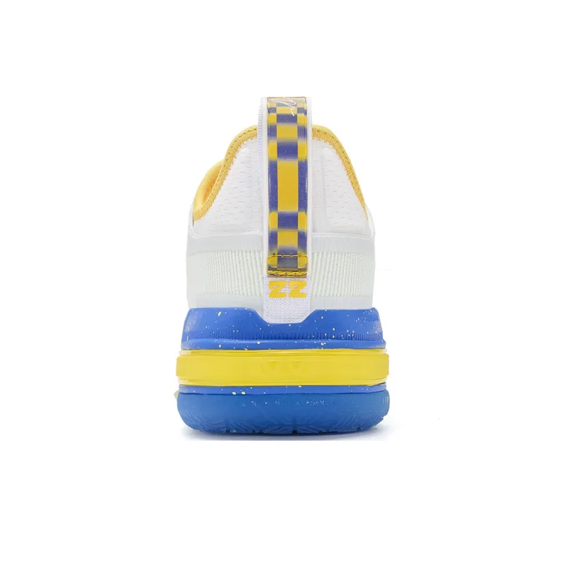 PEAK Wiggins AW1 Taichi Low Top Performance Basketball Shoes Men's All White Colorful Blue Home Color-4