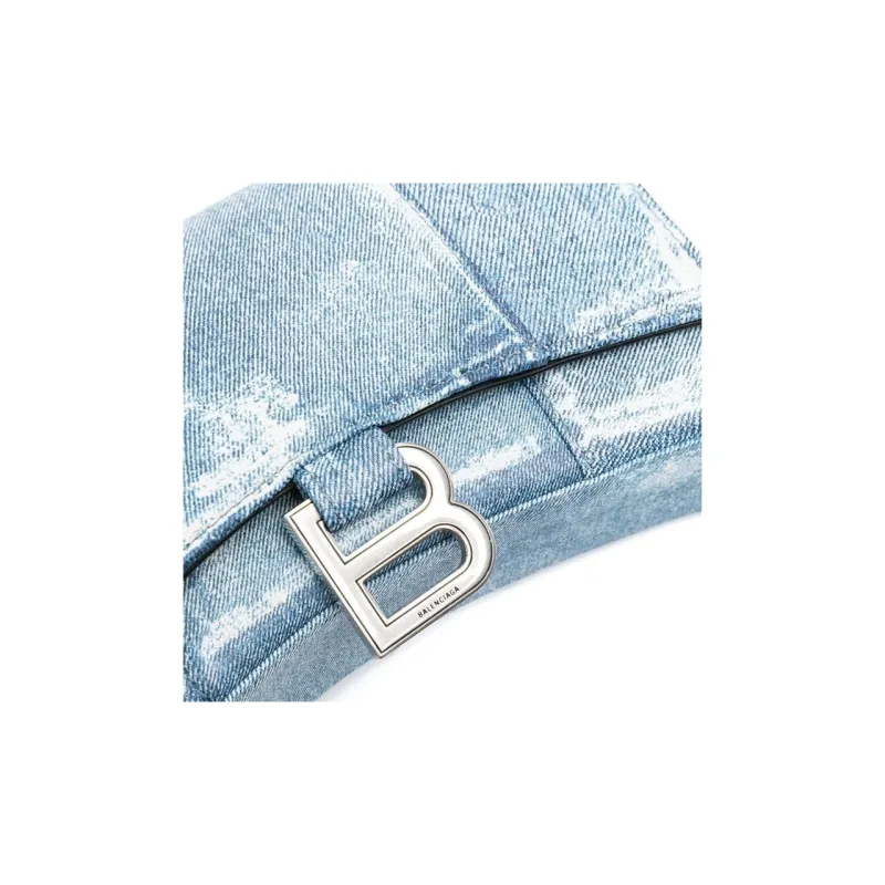 Balenciaga Hourglass Denim Lambskin Hourglass Bag Shoulder Bag Crossbody Bag Wallet Regular Women's Blue-2