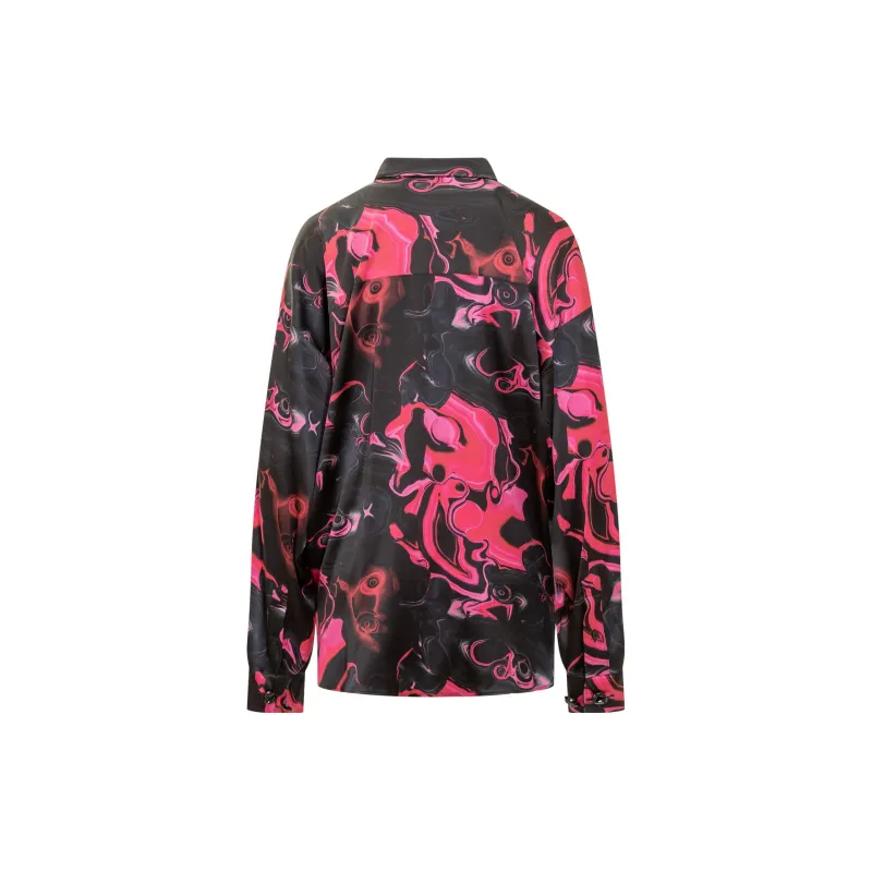 MSGM Allover Graphic Printed Long Sleeved Shirt-1